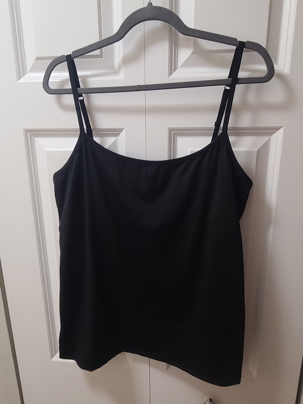 New York & Company Black Adjustable Strap Shelf Bra Cami Tank Top XXL